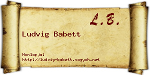 Ludvig Babett névjegykártya